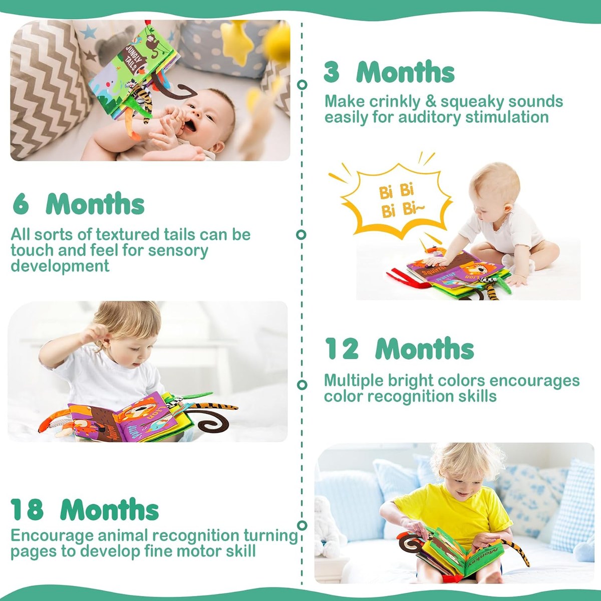 beiens Baby Tail Cloth Book, photo 4