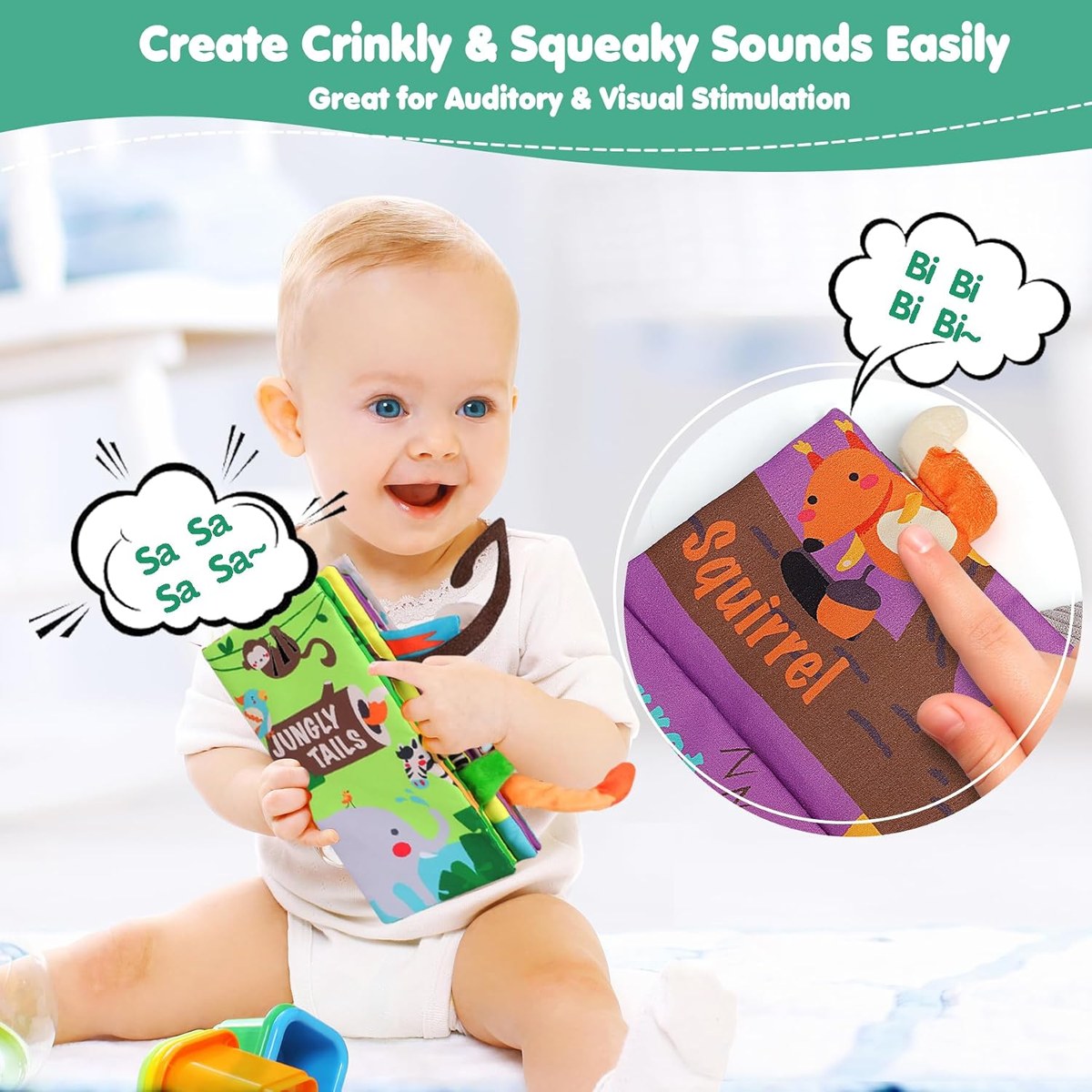 beiens Baby Tail Cloth Book, photo 5
