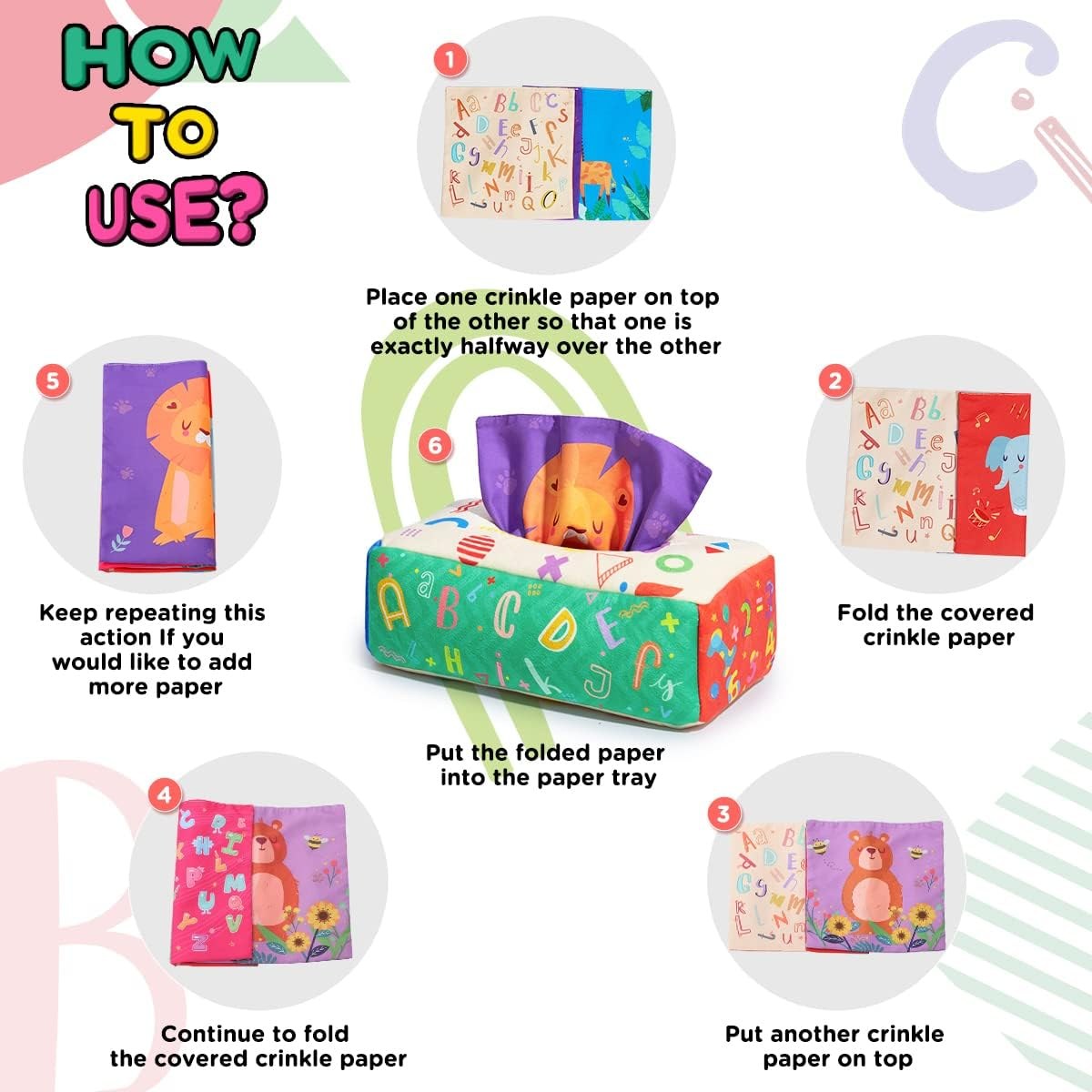 URMYWO Baby Tissue Box Toy, photo 3
