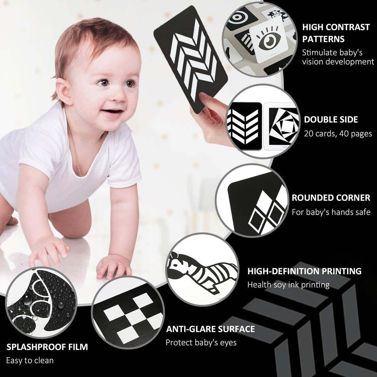 beiens High Contrast Baby Flashcards, 20 Cards, photo 6
