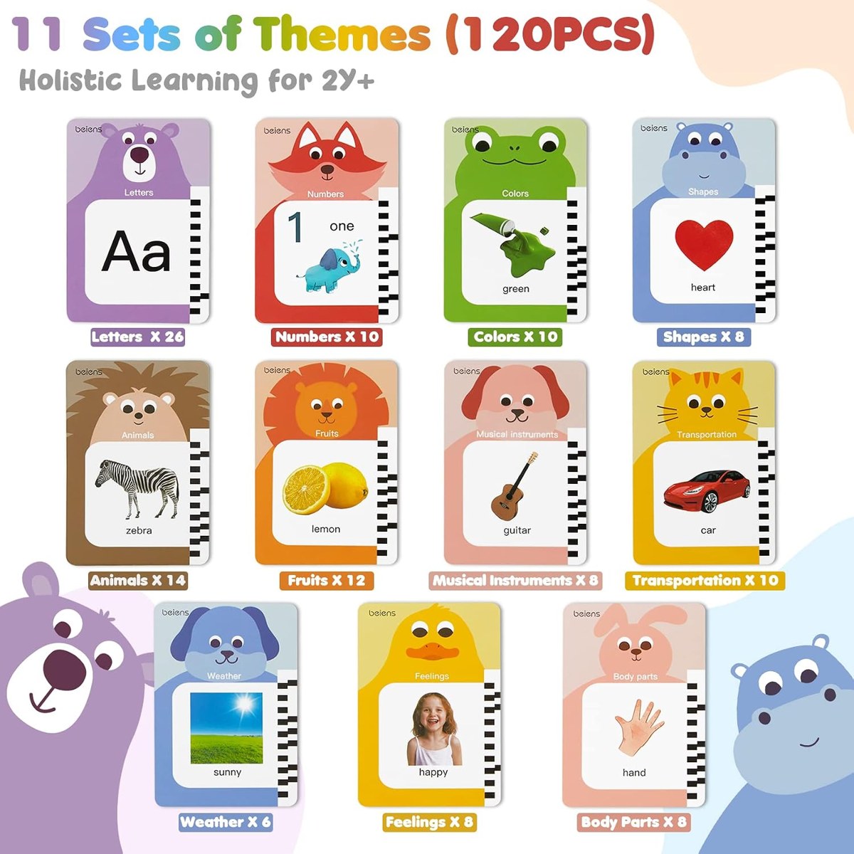 beiens Talking Flash Cards, 120 Cards, photo 3